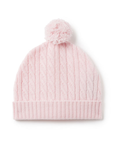 N.Peal Cashmere Cable Hat Pale Pink