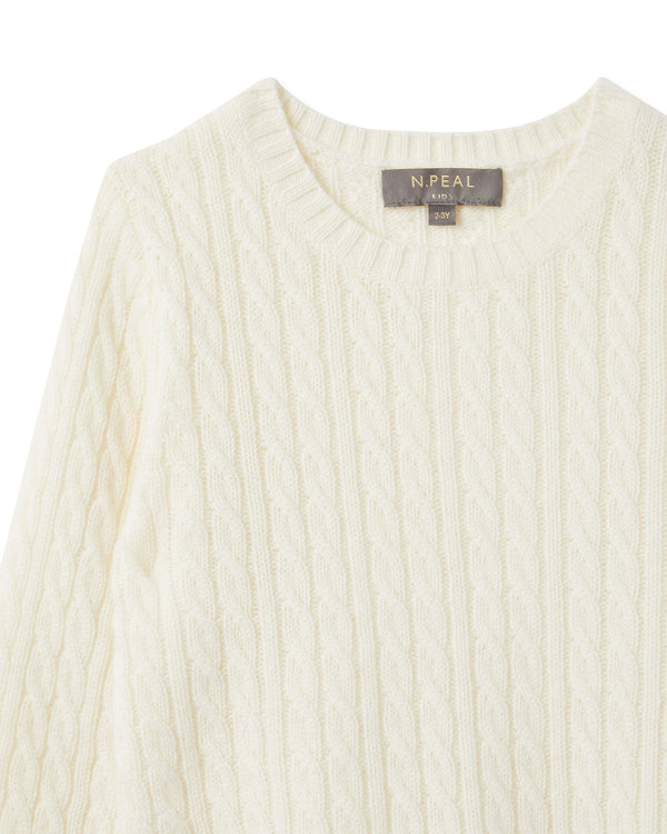 N.Peal Cable Cashmere Jumper New Ivory White