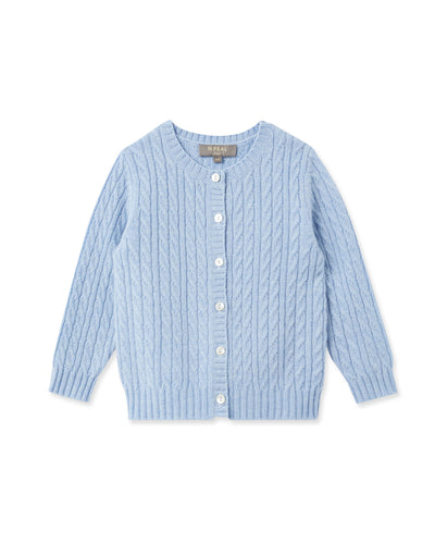 N.Peal Cashmere Cable Cardigan Cornflower Blue