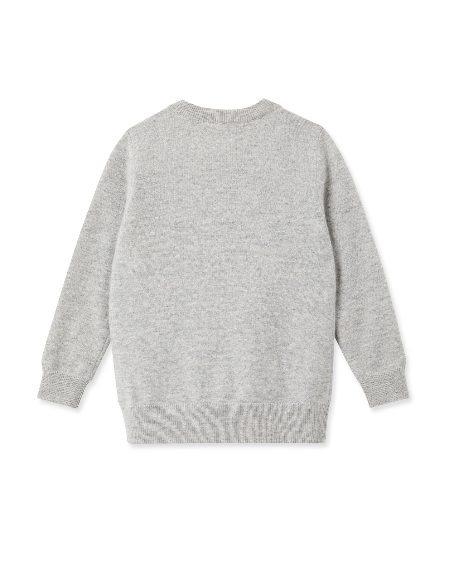 N.Peal Boys Round Neck Cashmere Sweater Fumo Grey New Ivory White