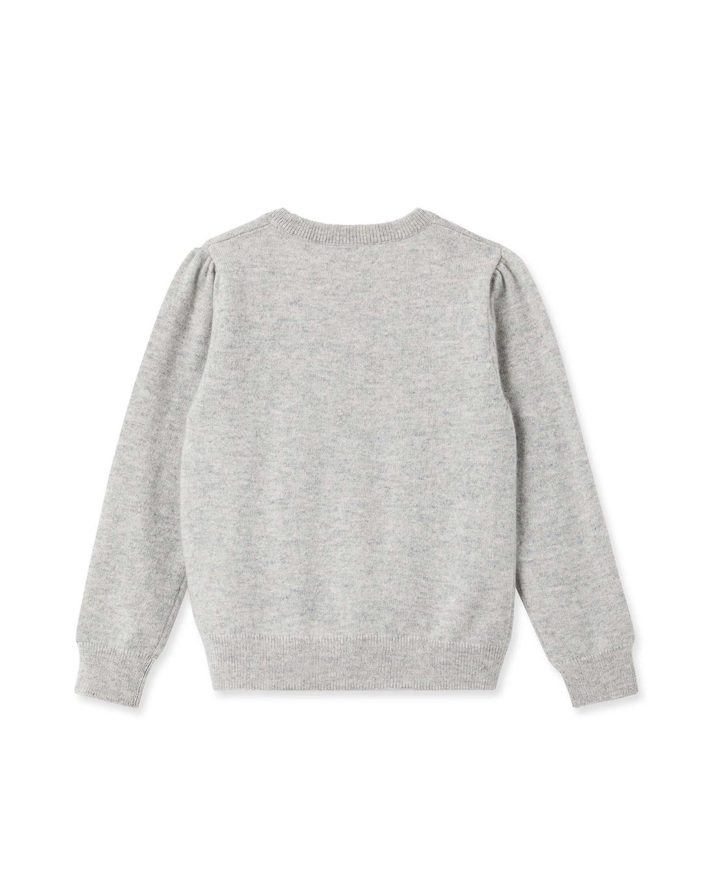 N.Peal Girls Round Neck Cashmere Sweater Fumo Grey New Ivory White