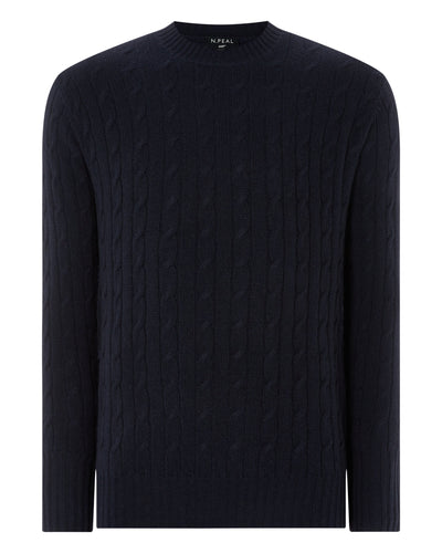 007 Ribbed Army Sweater Navy Blue | N.Peal
