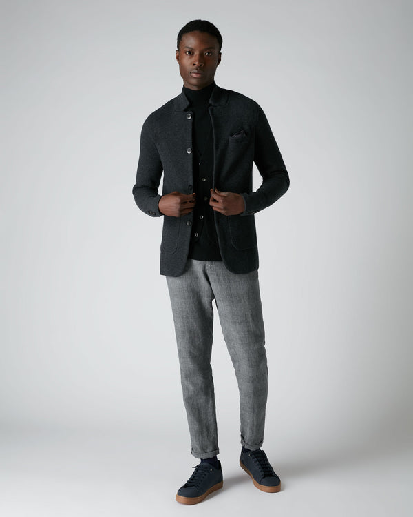 Men's Milano Cashmere Jacket Dark Charcoal Grey | N.Peal