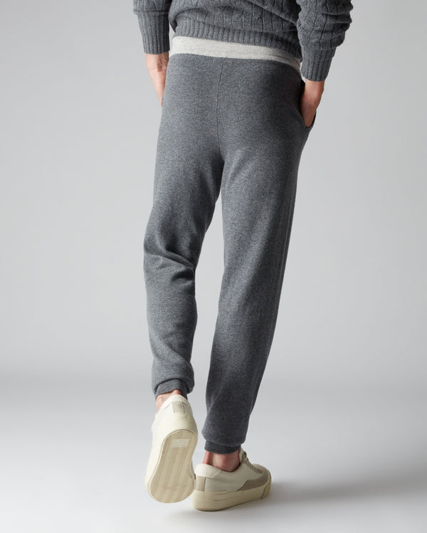 N.Peal Men's Cashmere Pants Elephant Grey