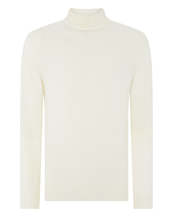 N.Peal 007 Roll Neck Cashmere Jumper New Ivory White