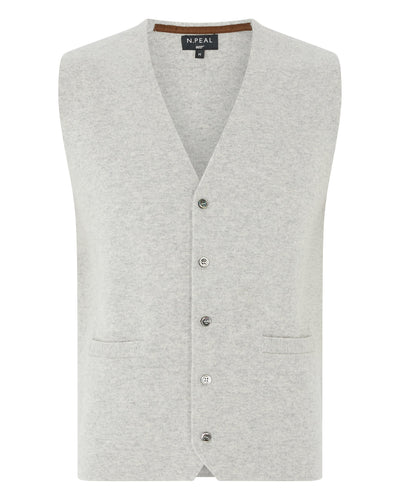 N.Peal 007 Milano Knitted Cashmere Waistcoat Fumo Grey
