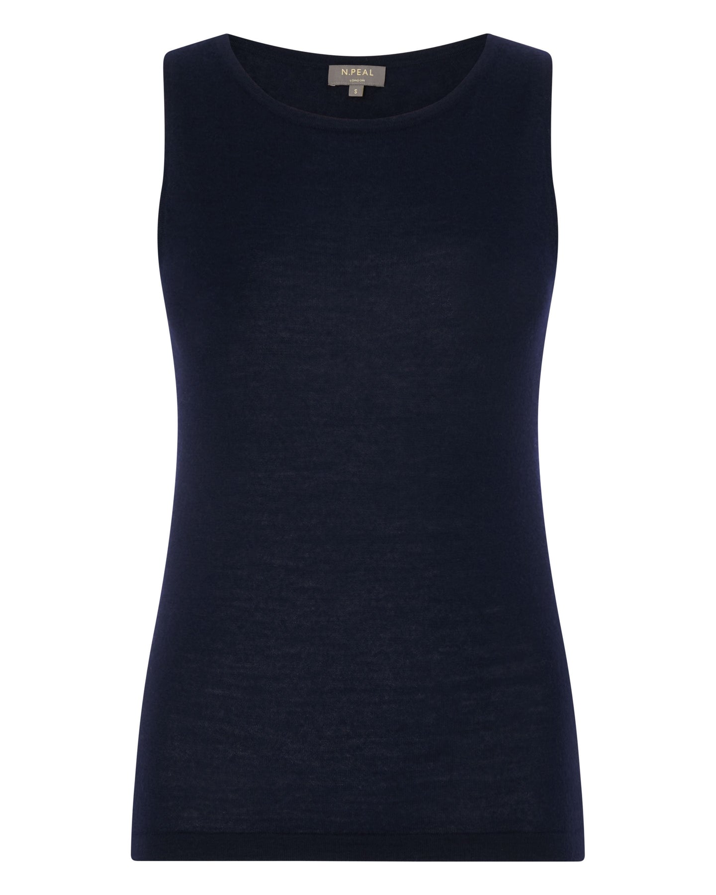 N.Peal Women's Superfine Cashmere Shell Top Navy Blue