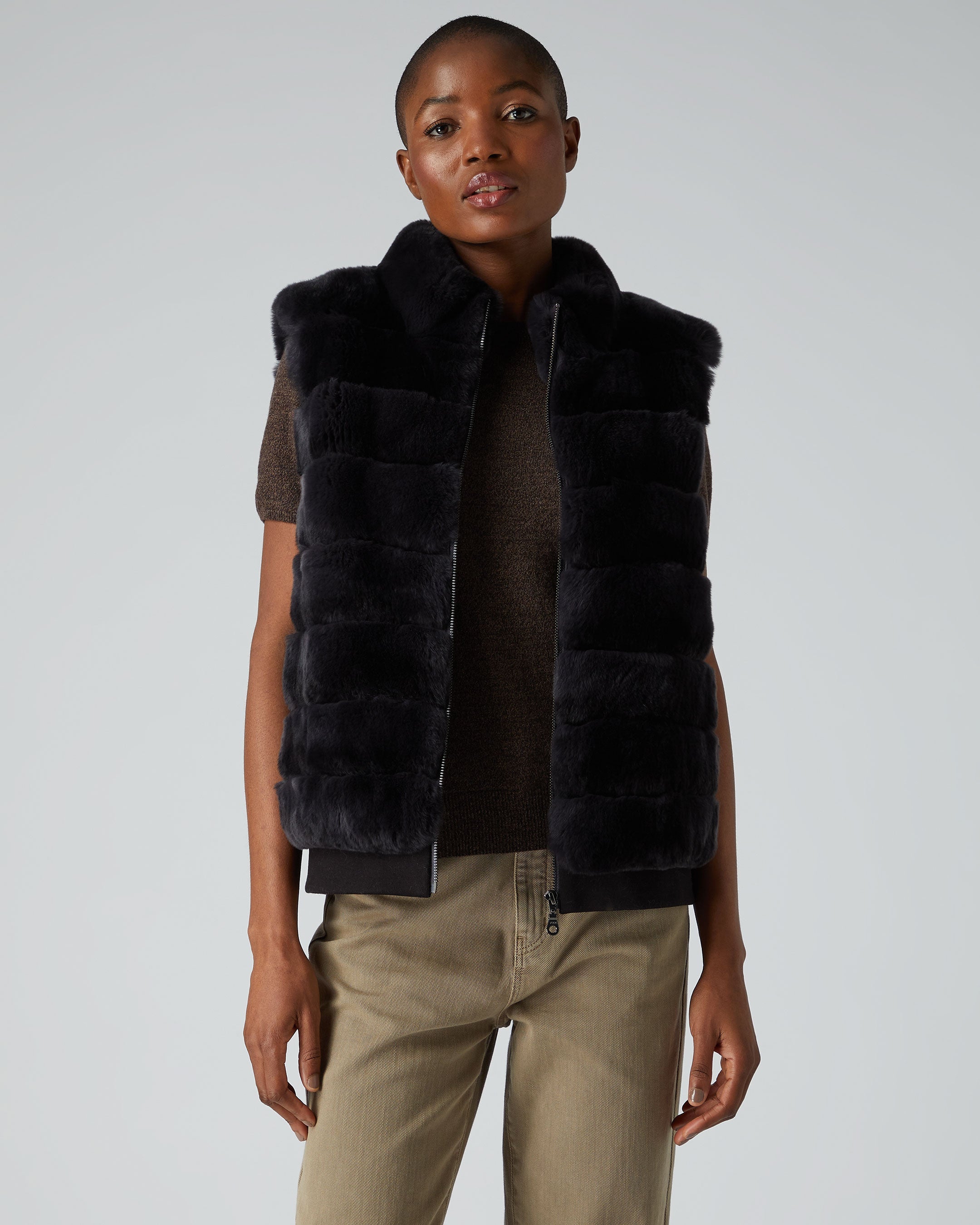 Fur gilet deals jacket womens