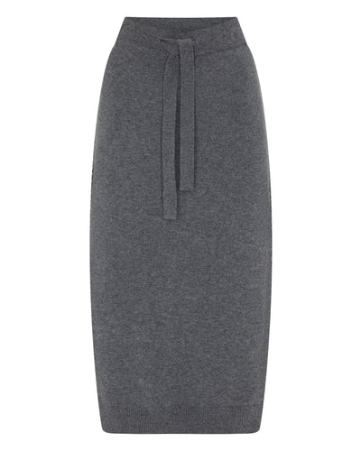 N.Peal Women's Metal Trim Cashmere Skirt Elephant Grey