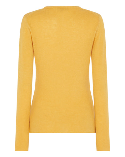 N.Peal Women's Gauzy V Neck Jumper Turmeric Yellow