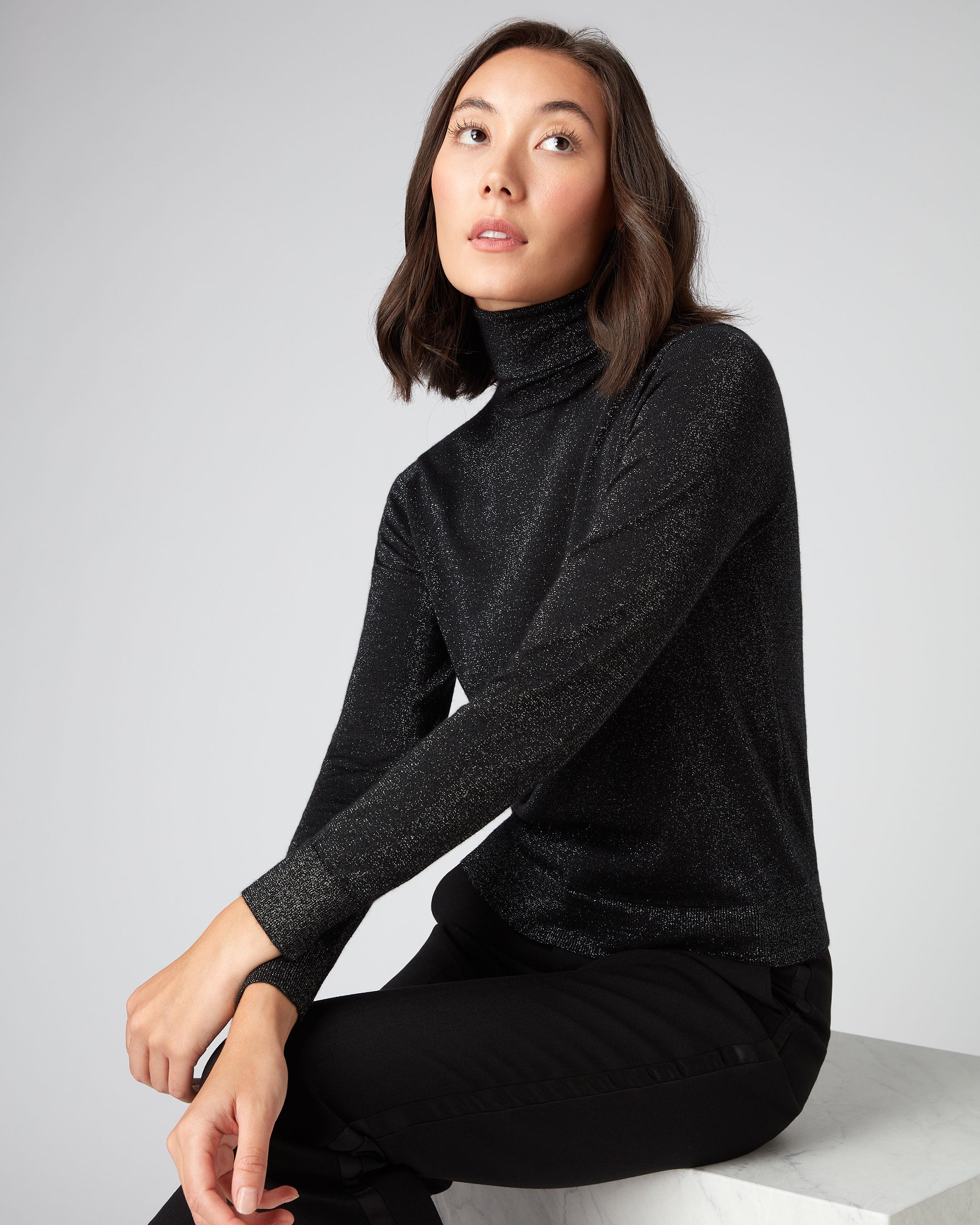 Black hotsell sparkle turtleneck