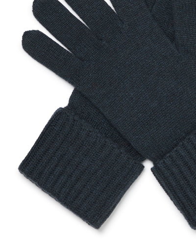 N.Peal Women's Ribbed Cashmere Gloves Grigio Blue