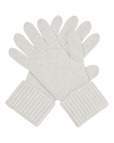 N.Peal Women's Ribbed Cashmere Gloves Pebble Grey