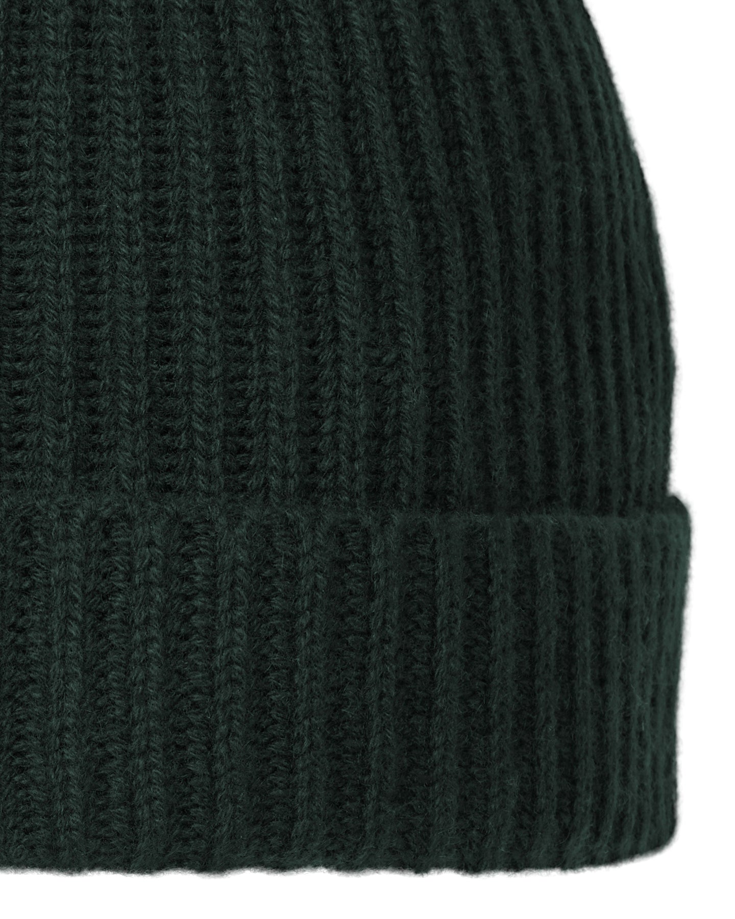 N.Peal Unisex Ribbed Cashmere Hat Dark Green