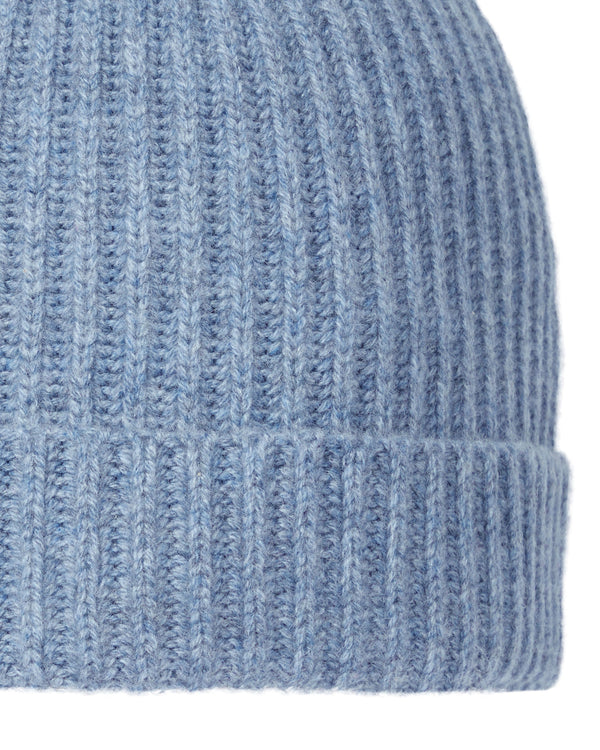N.Peal Unisex Ribbed Cashmere Hat Faded Indigo Blue