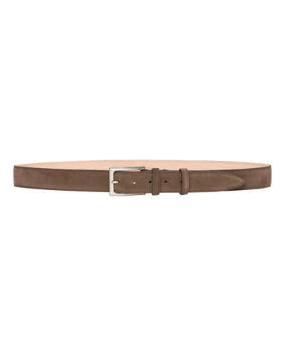 N.Peal Men's Suede Belt Brown