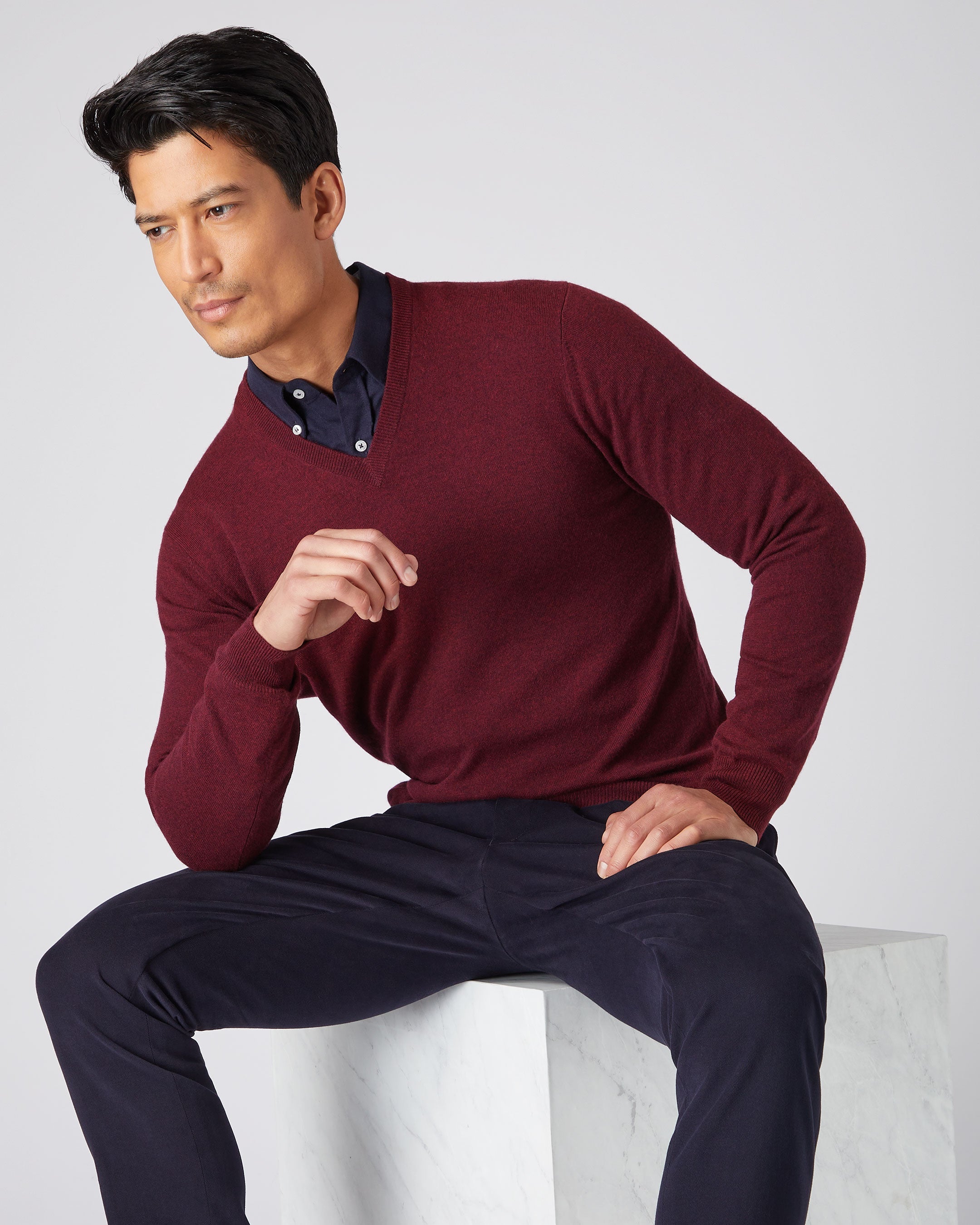 Mens red clearance cashmere jumper