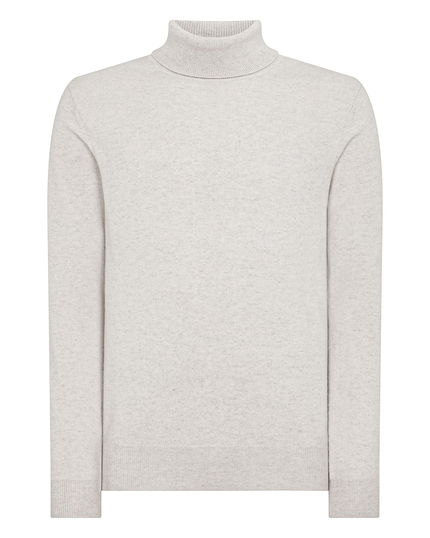 N.Peal Men's The Trafalgar Polo Neck Cashmere Jumper Pebble Grey