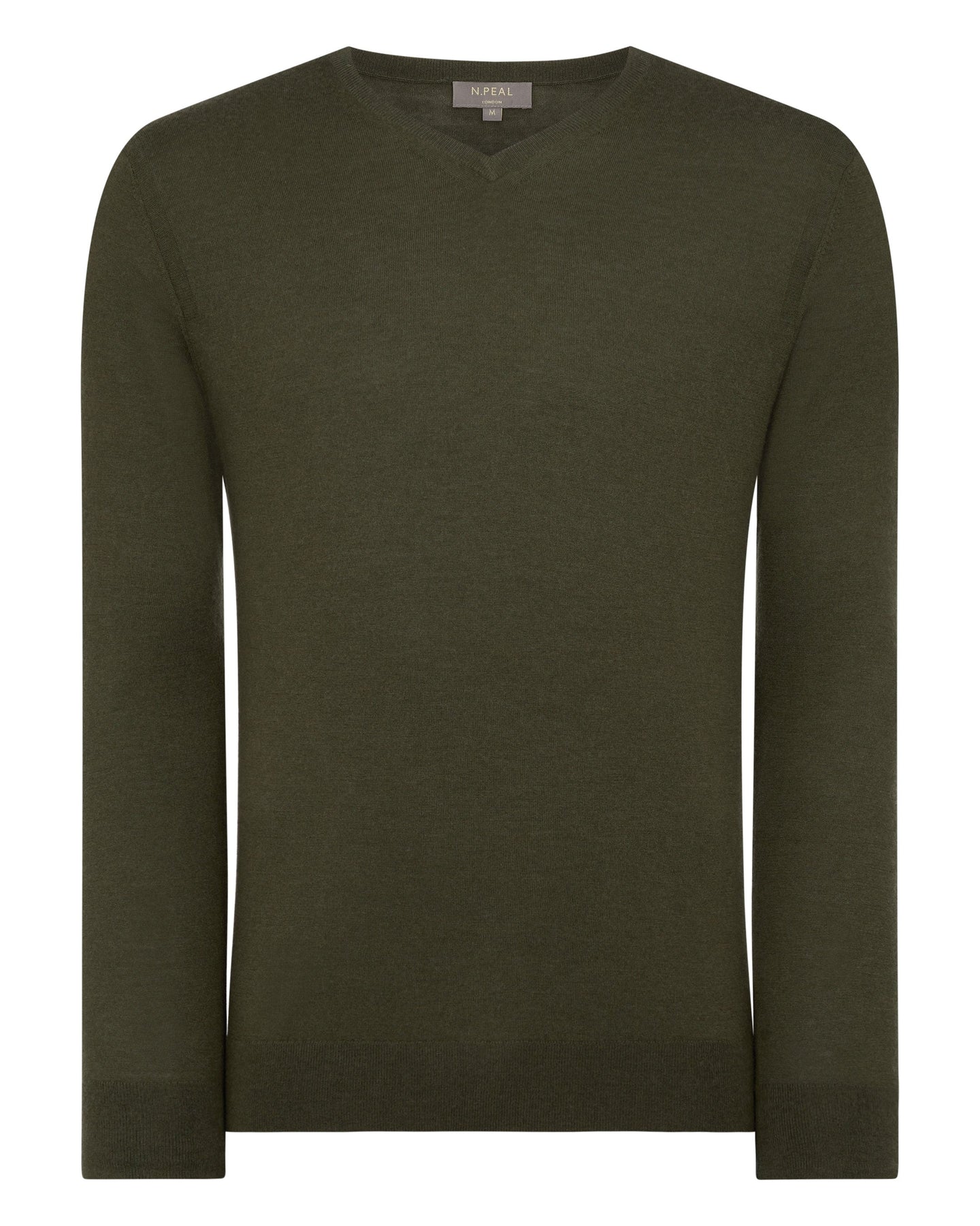 N.Peal Men's The Conduit Fine Gauge Cashmere Jumper Montana Green