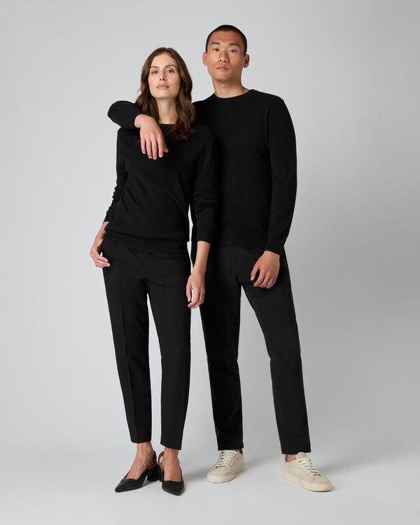 N.Peal The Oxford Round Neck Cashmere Jumper Black