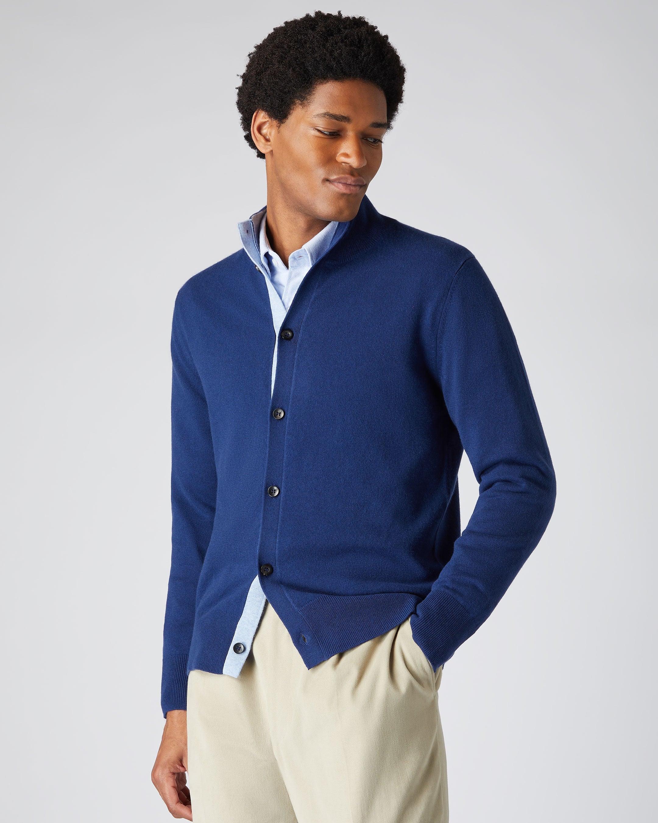 Navy blue cashmere sweater mens sale