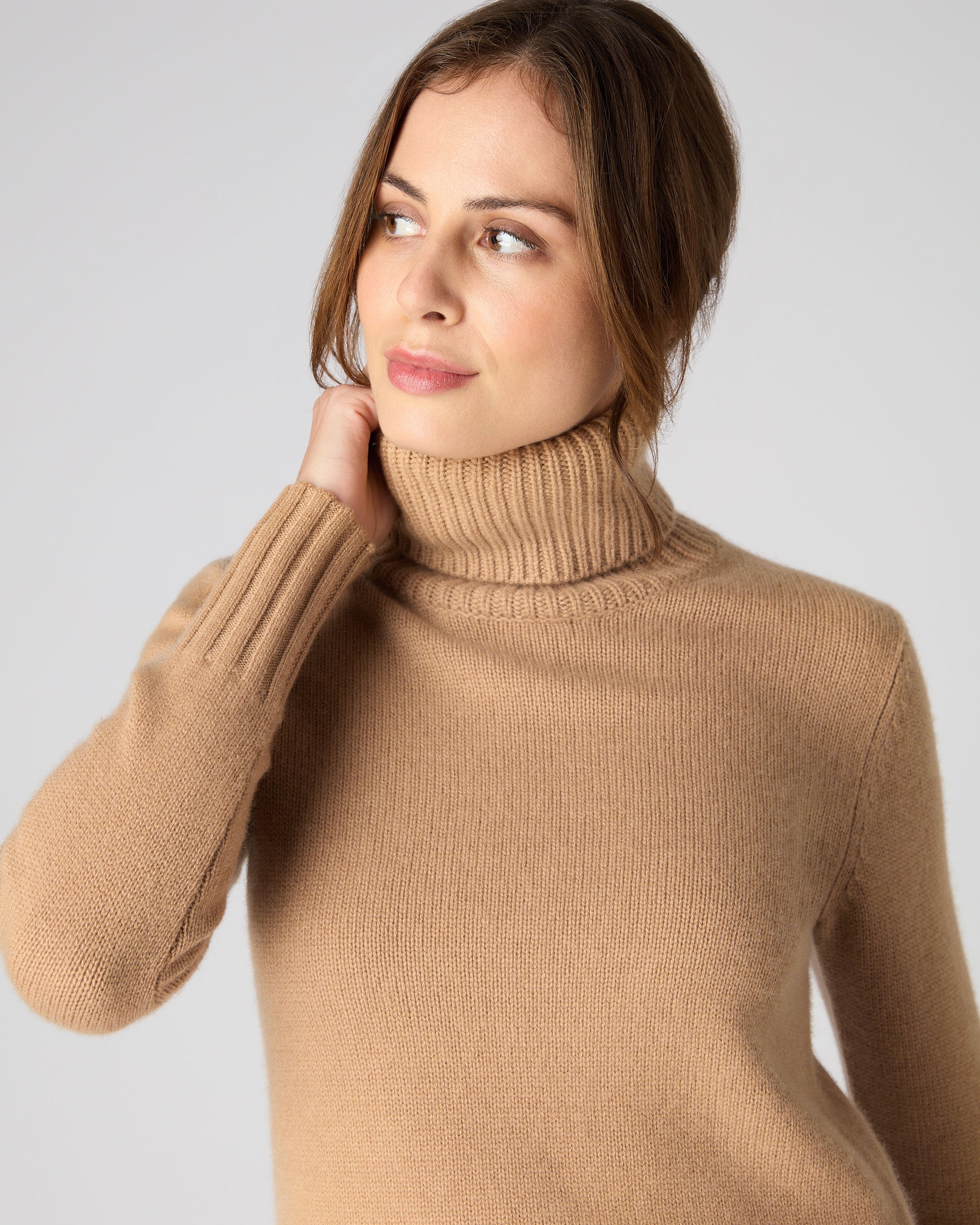 Ladies chunky cheap polo neck jumpers