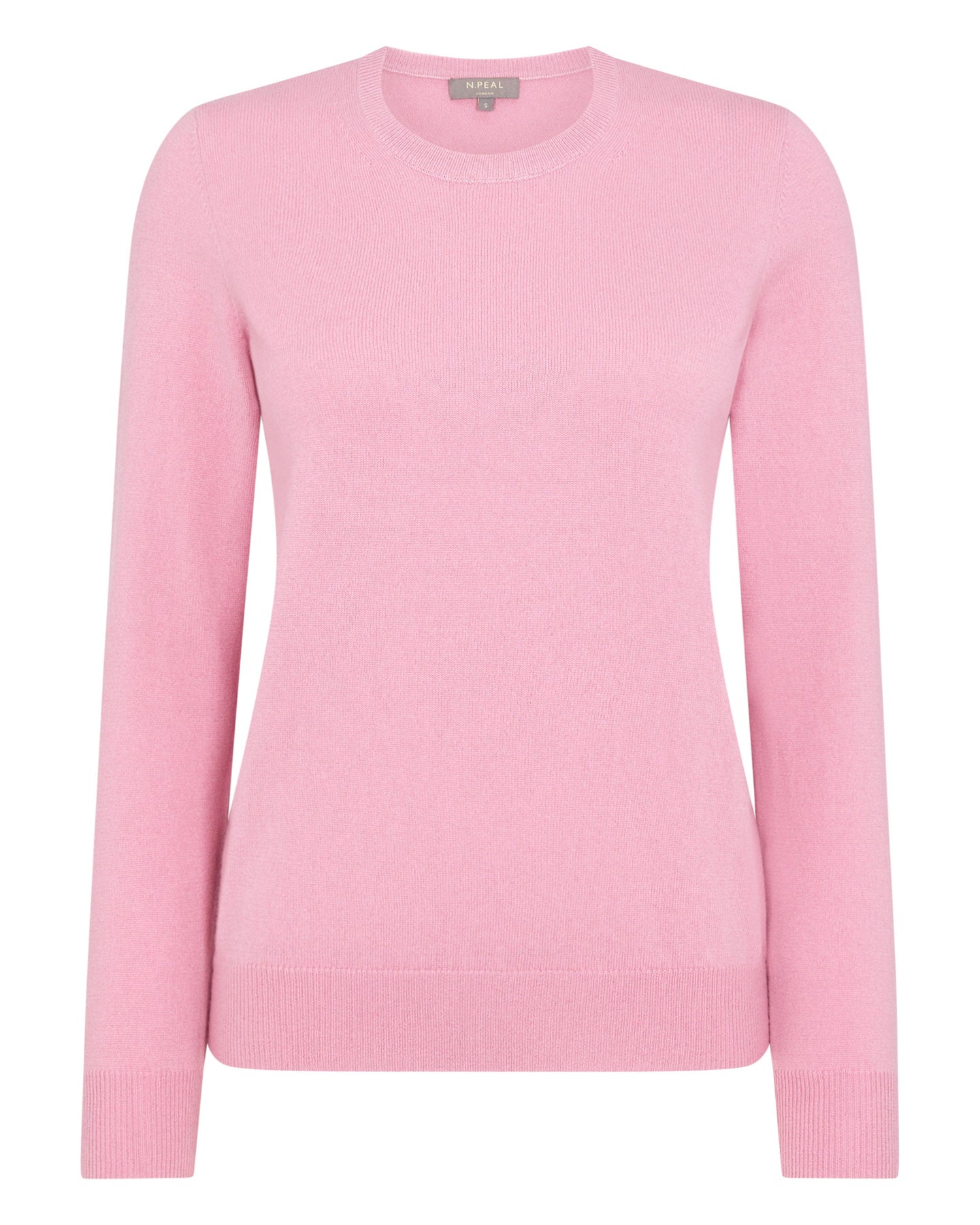 N.Peal Women's Round Neck Cashmere Jumper Burano Pink