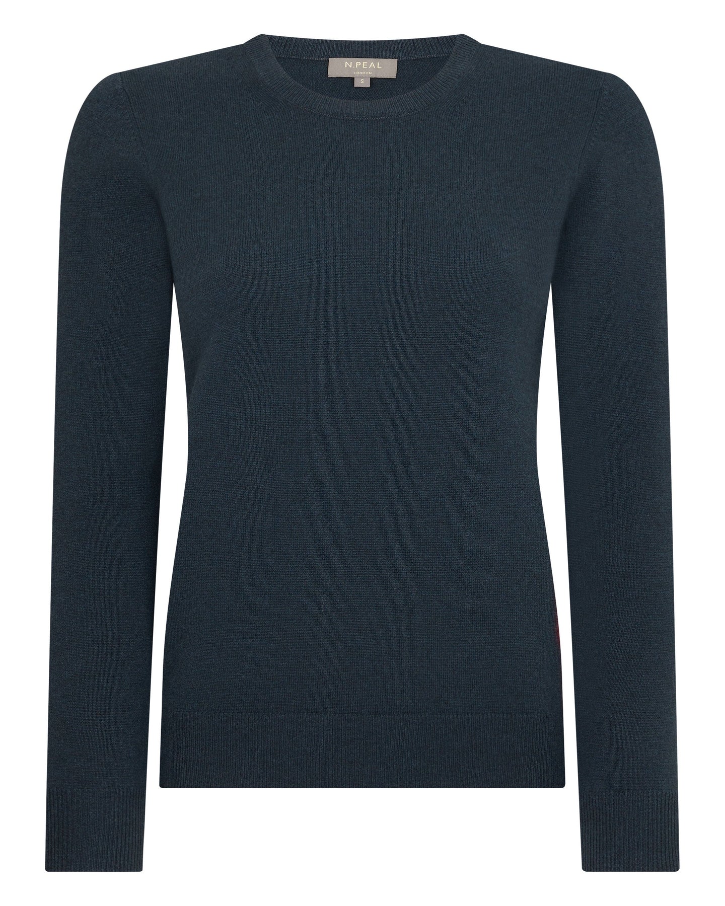N.Peal Women's Round Neck Cashmere Jumper Grigio Blue
