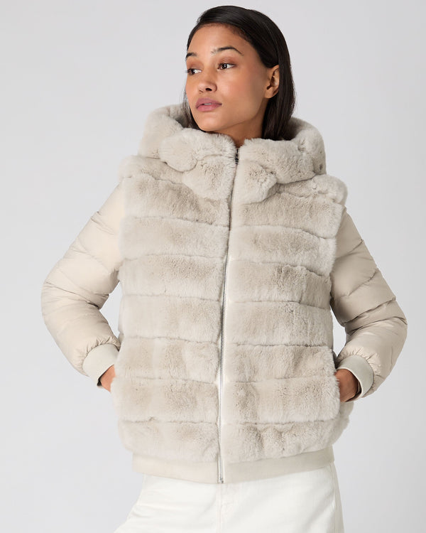 Women's Detachable Sleeve Rex Jacket Snow Grey