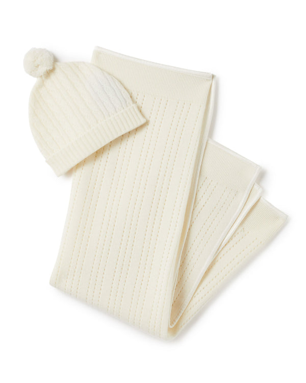 N.Peal Pointelle Baby Cashmere Blanket New Ivory White