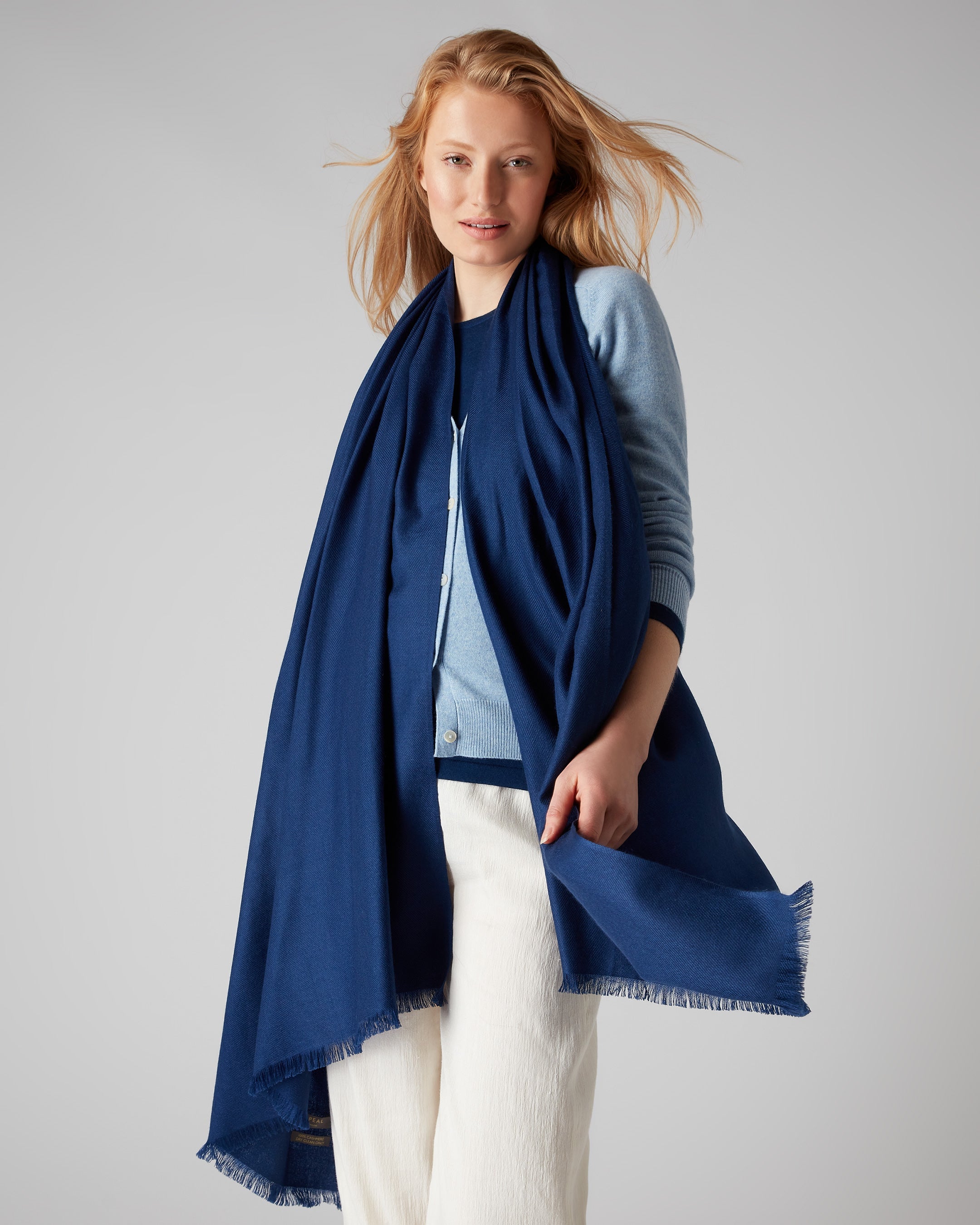 Blue cashmere online pashmina