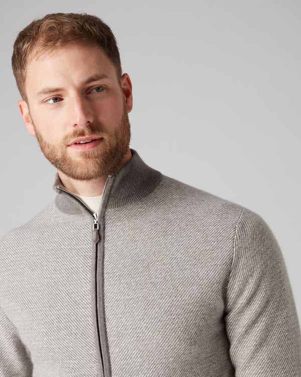 Men's Textured Birdseye Cashmere Jacket 13