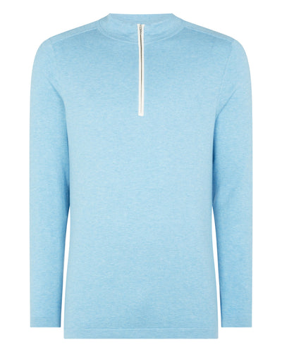 N.Peal Men's Half Zip Jumper Cornflower Blue