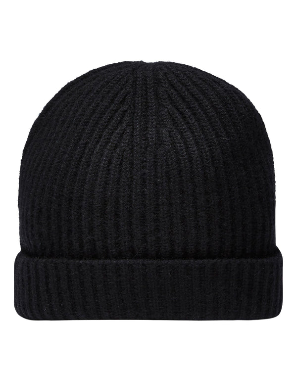 N.Peal Unisex Ribbed Cashmere Hat Black