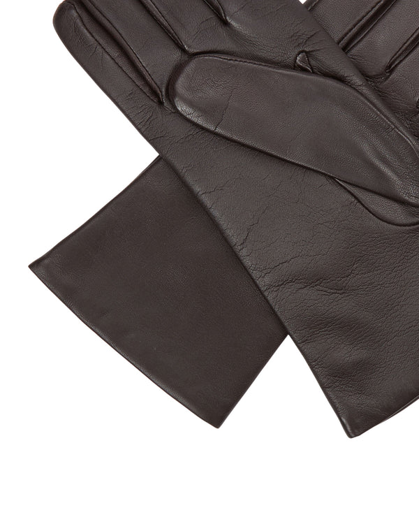 N.Peal Women's Leather Short Glove Mocha Brown