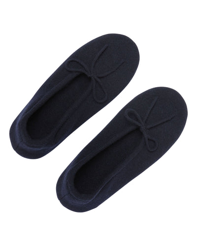 N.Peal Women's Cashmere Slippers Navy Blue
