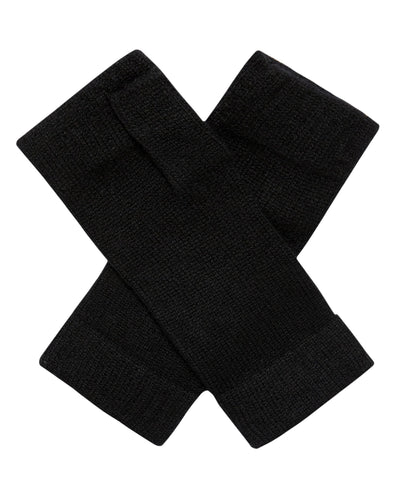 N.Peal Unisex Fingerless Cashmere Gloves Black