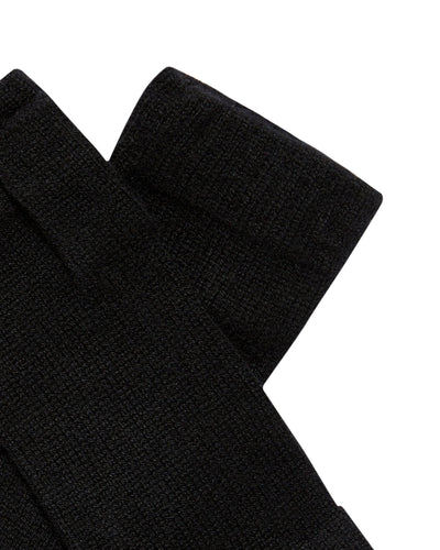 N.Peal Unisex Fingerless Cashmere Gloves Black