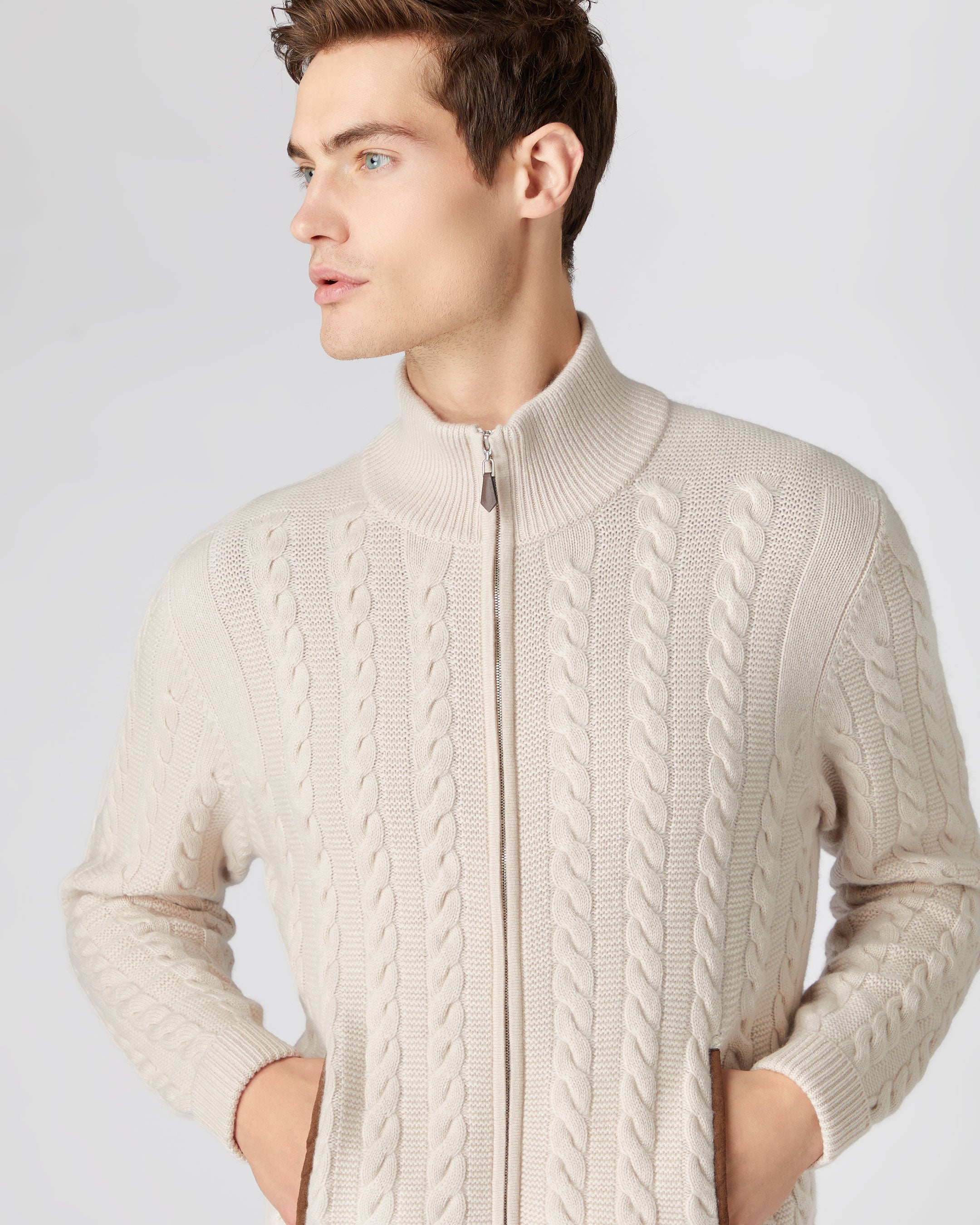 Mens on sale cream cardigan