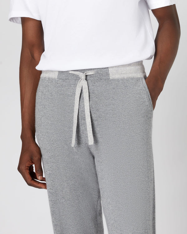 N.Peal Men's Cashmere Pants Flannel Grey