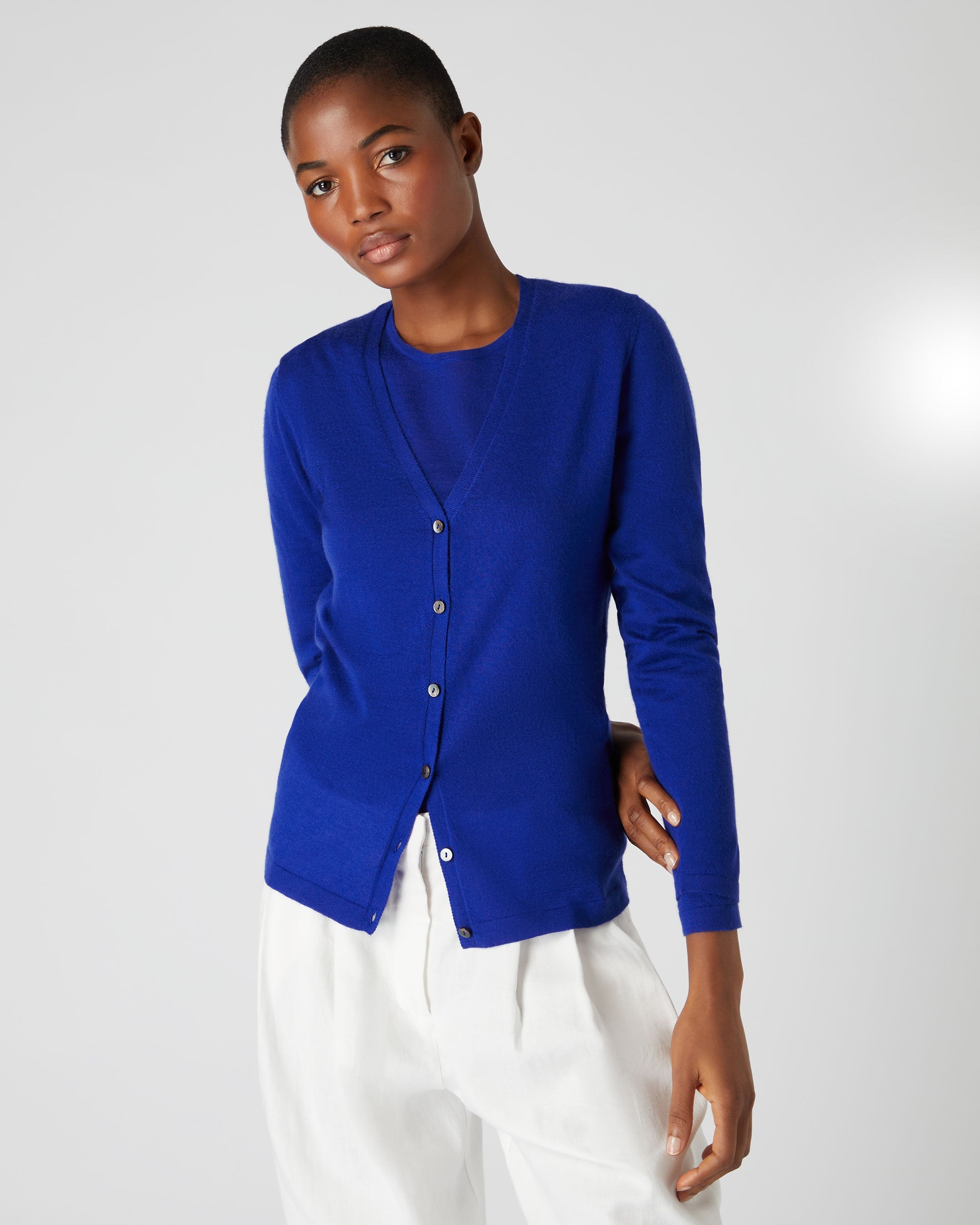 Royal blue 2024 cashmere cardigan