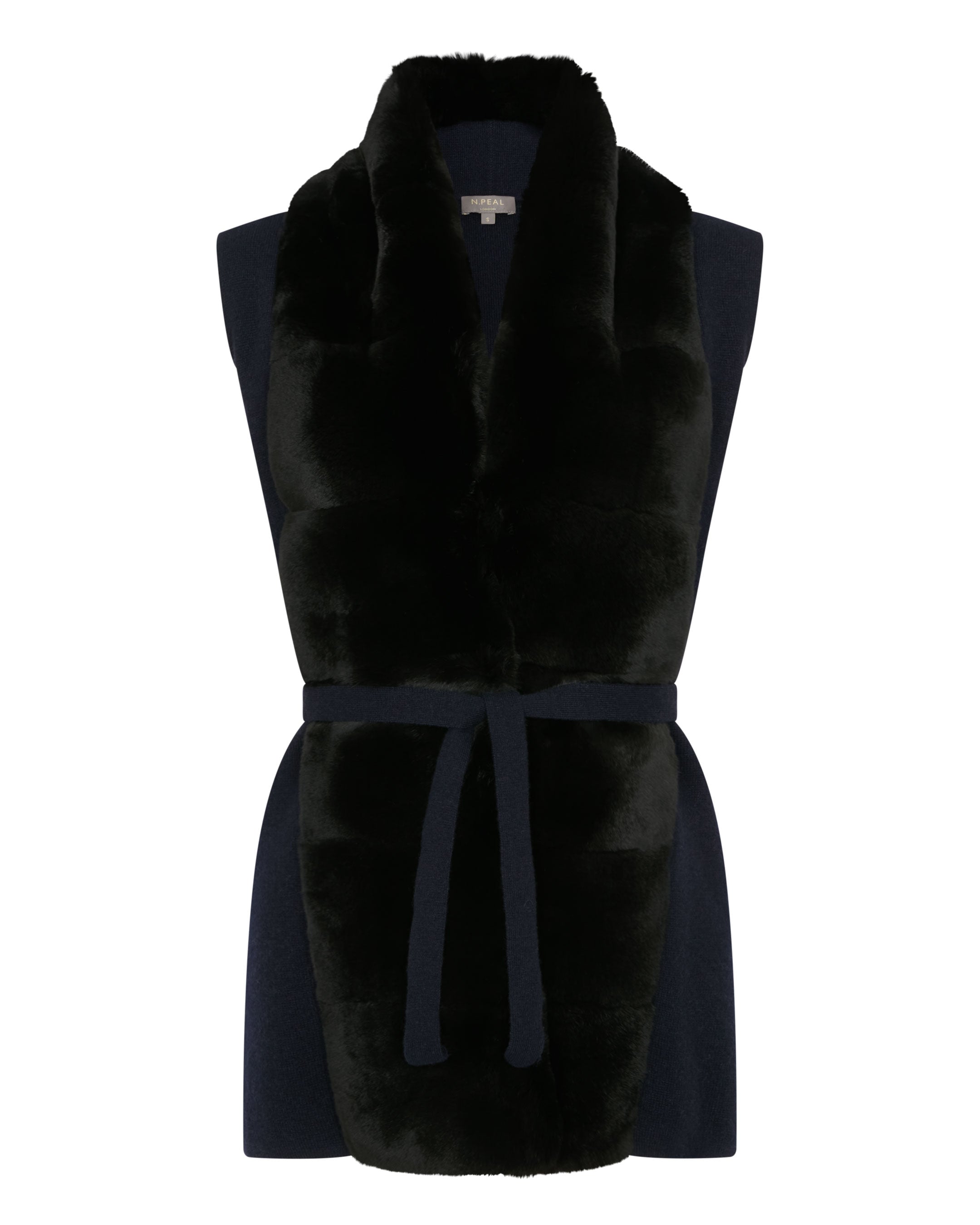 Navy hot sale fur gilet