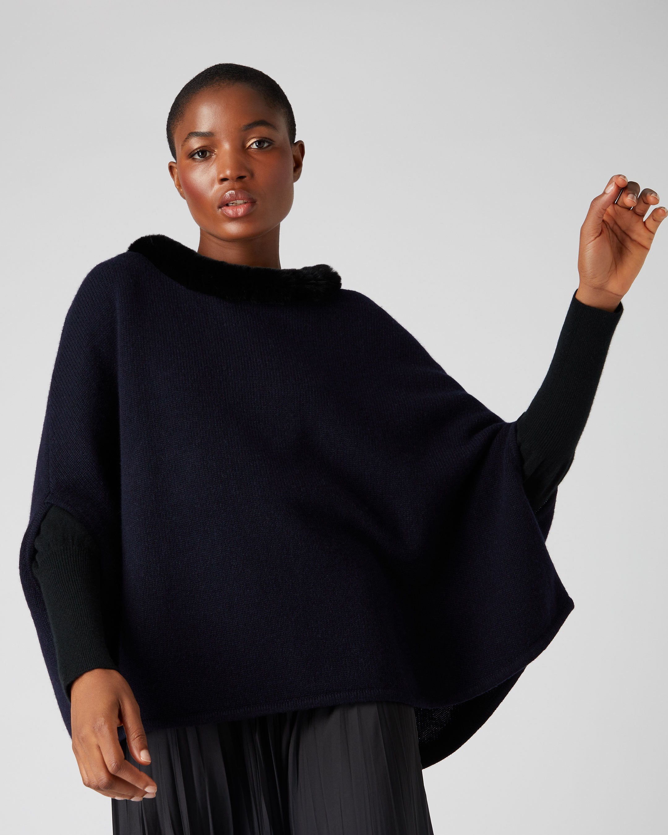 Black cashmere 2025 poncho sweater