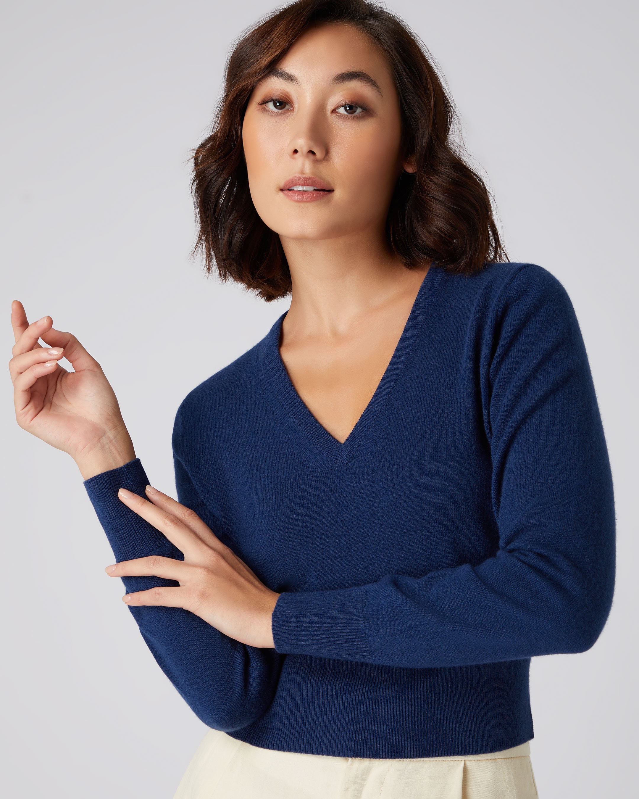 Navy blue cropped on sale jumper