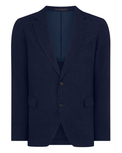 N.Peal Men's Amalfi Linen Jacket Navy Blue