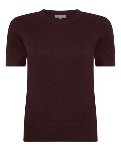 N.Peal Women's Isla Superfine Cashmere T-Shirt Clove Brown