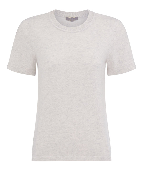 N.Peal Women's Lottie Cashmere T-Shirt Pebble Grey