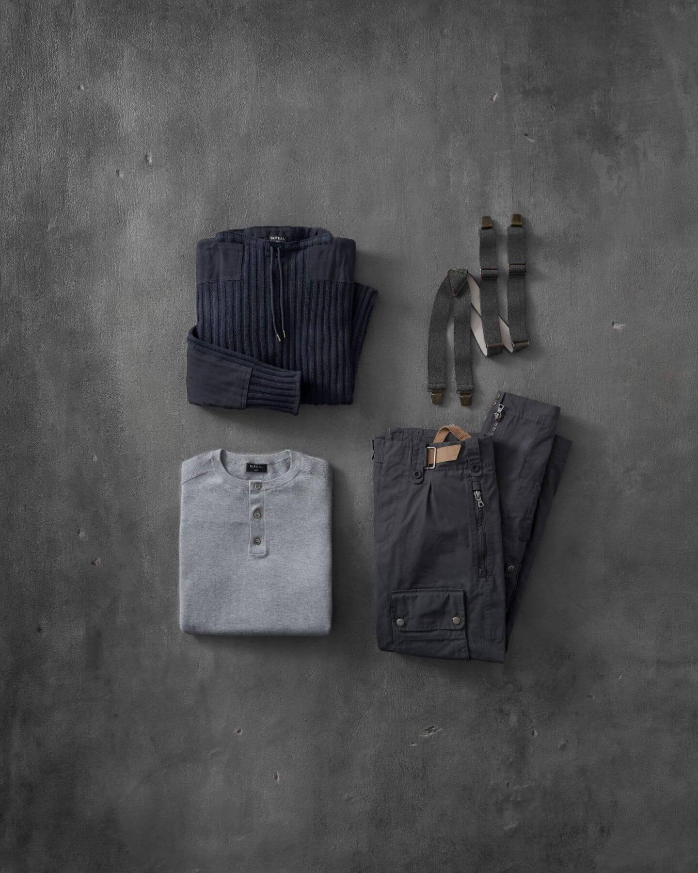 007 Ribbed Army Sweater Navy Blue | N.Peal