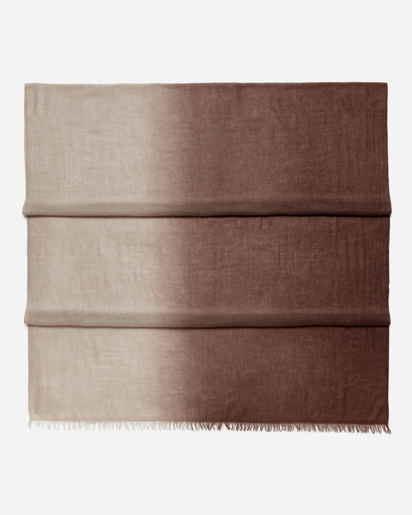 N.Peal Women's Dip Dye Cashmere Scarf Chocolate Brown