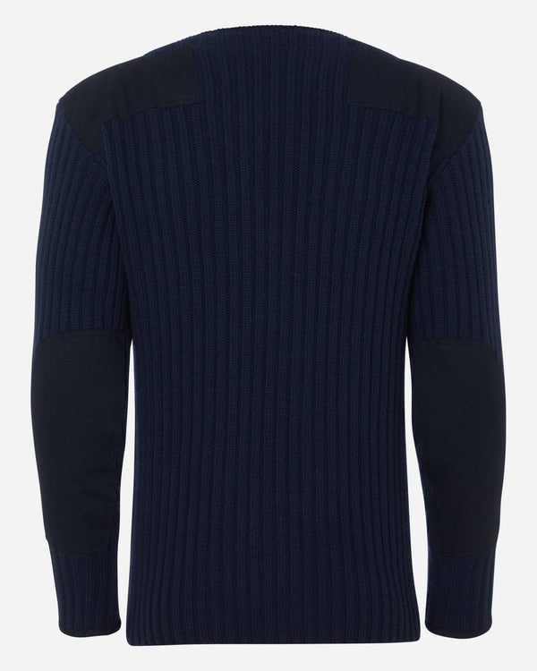 N.Peal 007 Ribbed Army Sweater Navy Blue